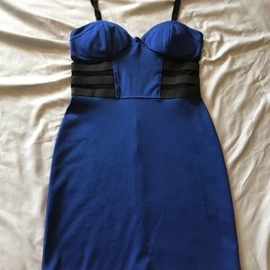 Blue dress.